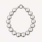 collar with silver beads and a white background